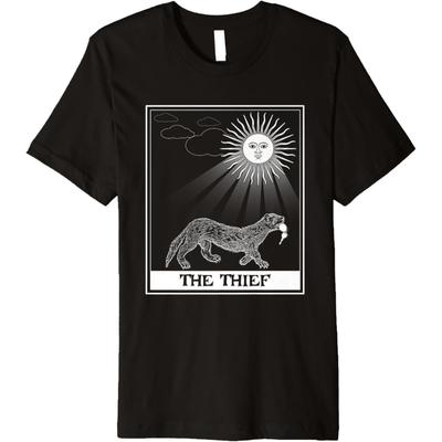 Pet Ferret Tee Funny Ferret, Thief, Tarot Cards Gift Premium T-Shirt