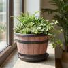 Thickened Plastic Barrel Flowerpot Round Flower Bucket Succulent Planters  Yard Decoration