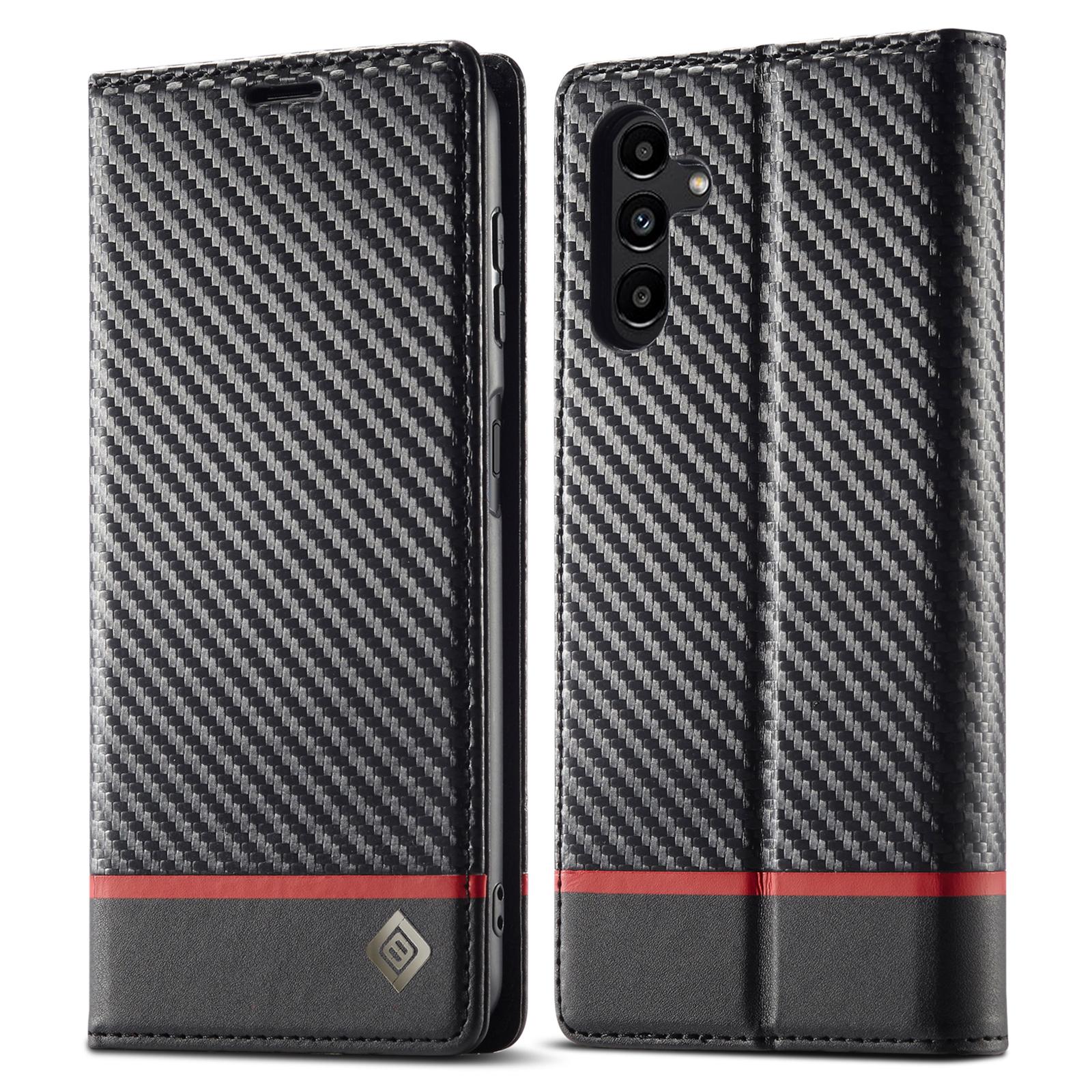 

LC.IMEEKE Для Samsung Galaxy S25+ Чохол Текстура вуглецевого волокна Чохол для телефону Підставка Тримач для карток A