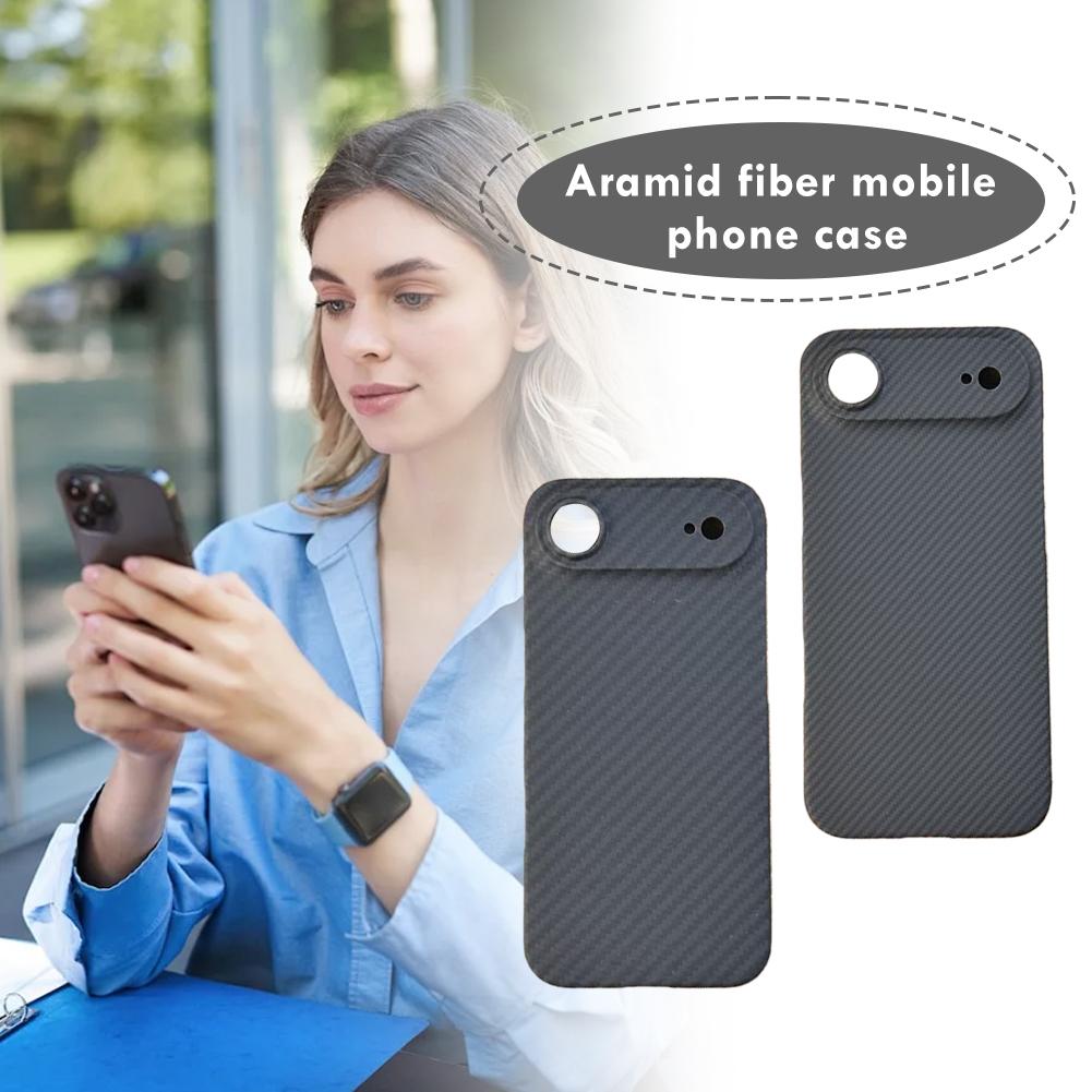 Carbon Fiber Magnetic Case For iPhone 17 Air Cases Magnetic Metal Ring Ultra-thin Aramid Fiber Cover