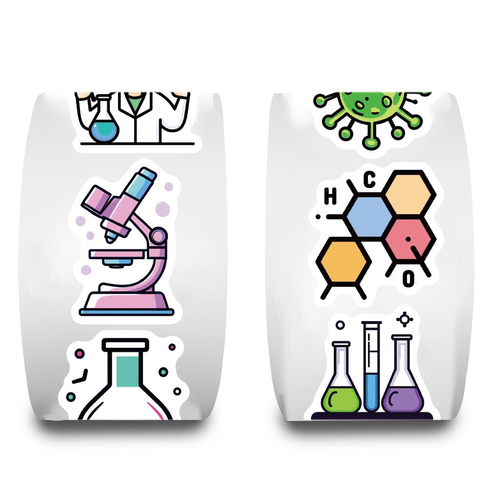 500PCS Chemistry Roll Stickers Notebook Laptop Aesthetic Retro Suitcase Car Art Picture Coffee Phone Laptop Waterproof Sticker