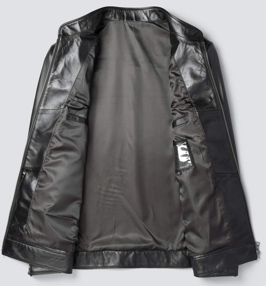 JINLUN Leather Genuine Single Lambskin Men's Jacket, Rider's Jacket, Leather, Rider's Jacket, Leather, Men's Outerwear, Fall/Winter