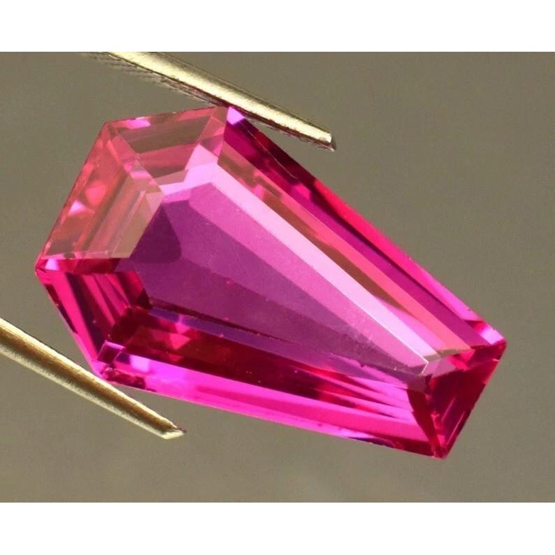 Natural Pink Sapphire Faceted 19 Ct Ceylon Fancy Cut Certified Loose Gemstone