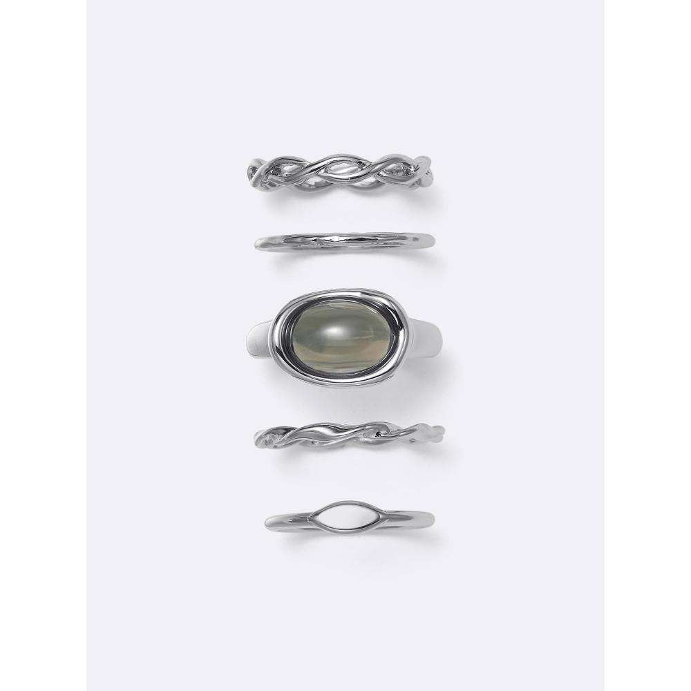 GU by Uniqlo Stone   Metal Ring 5p