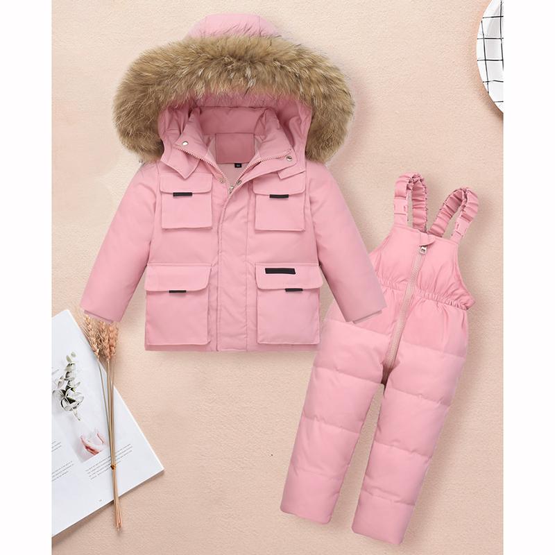 Children's Down Jacket Suit Boys Girls Thickened Winter Style