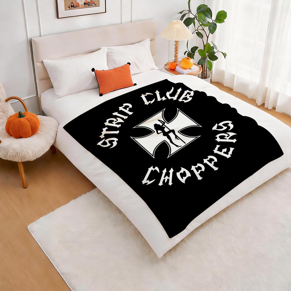 W-West Coast C-Choppers Throw Lightweight 240g Flannel Blanket Soft Skin-friendly for Summer Cooling