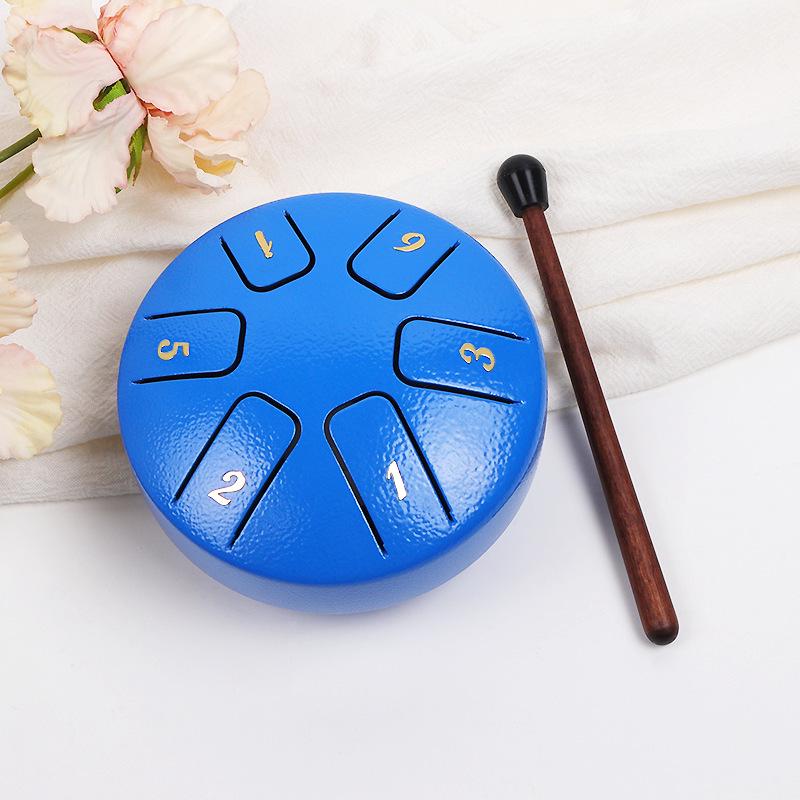 

3,8-дюймовый мини-6-тоновый стальной язычковый барабан - образовательный детский ударный инструмент