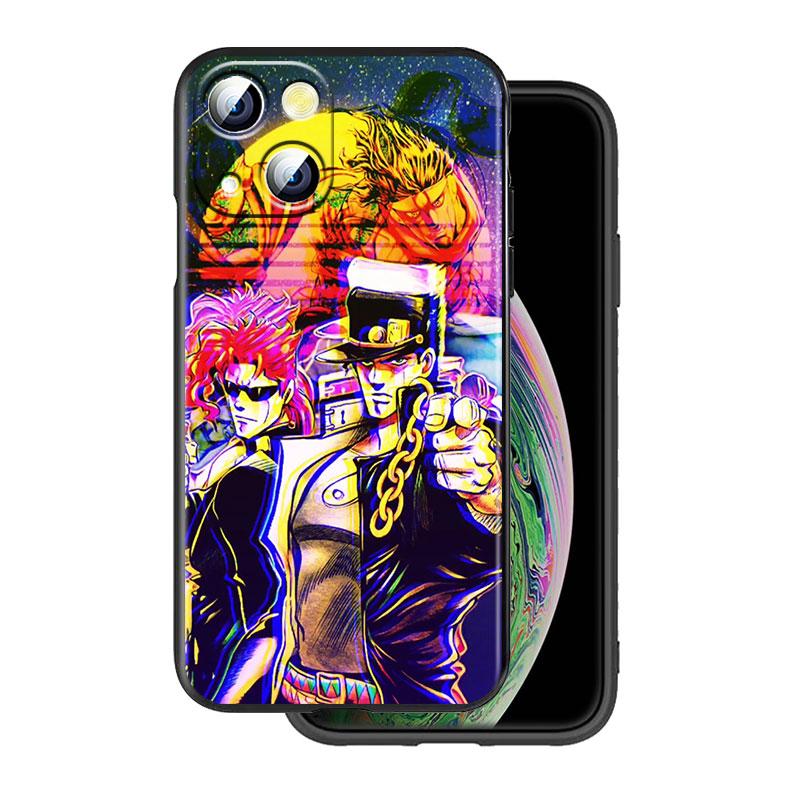Cartoon Anime JoJo Jotaro Kujo Cover For Apple iPhone 14 13 12 11 SE XS XR X 7 8 6 mini Plus Pro MAX 2020 Black Phone Case
