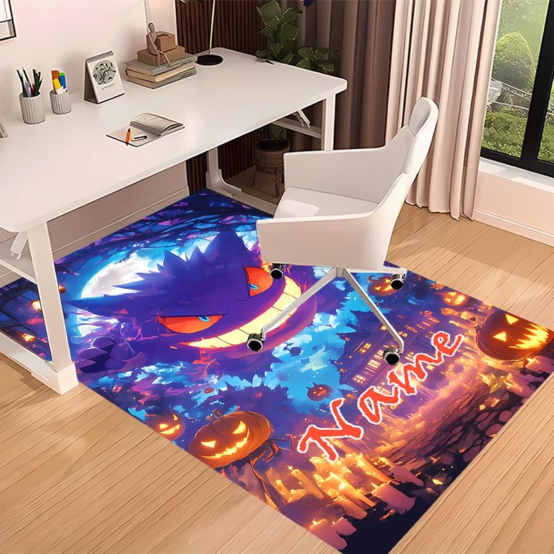Custom Personalization Pokémon Gengar Print Area Rug - Soft, Washable Non-Slip Indoor Mat,Living Room,Home&Office Decorative Rug