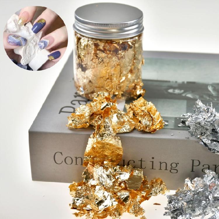 Gold Foil Nails Arts Sticker for DIY Painting Crafts Slime Resin Mold Fillings