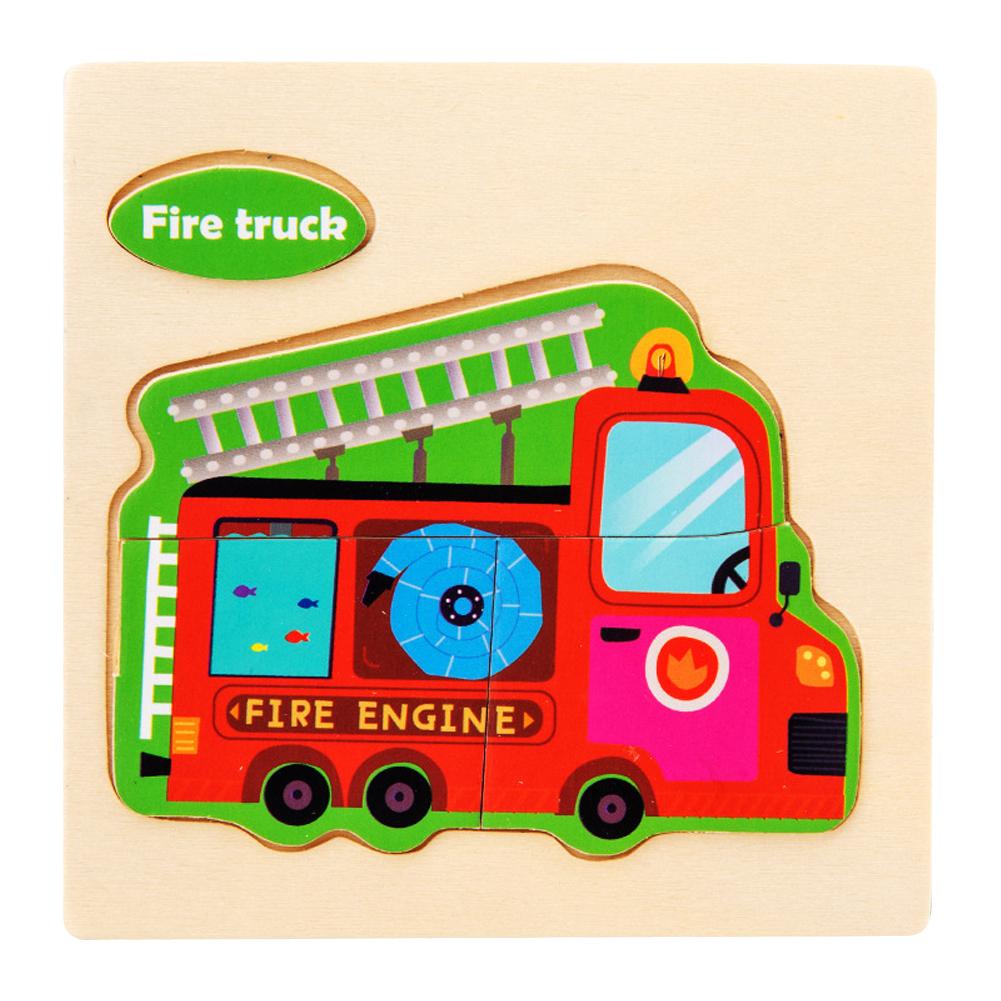 Wooden 3D Jigsaw Puzzle For Kids Educational Toys Cartoon Animal Vehicle Traffic Early Learning Intelligence Toy