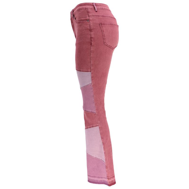 Spring and Autumn Women's Plus Size Jeans Wide Leg Jeans Fashion Splicing Pant