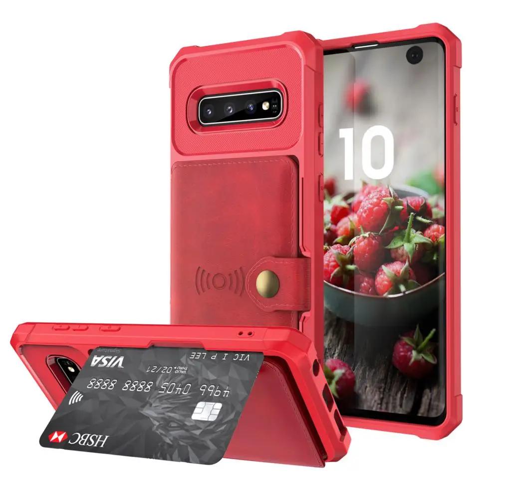 For Samsung Galaxy S20 S9 S10 Plus Note 9 Note 10 Plus Credit Card Case PU Leather Flip Wallet with Photo Holder Hard Back Cover