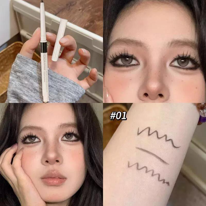 Soft and Atmospheric Eyeliners! Double-Ended Aegyo-Sal Eyeshadow Pen with Brightening Pearlescent Waterproof Matte Finish In Pink-Brown for Women