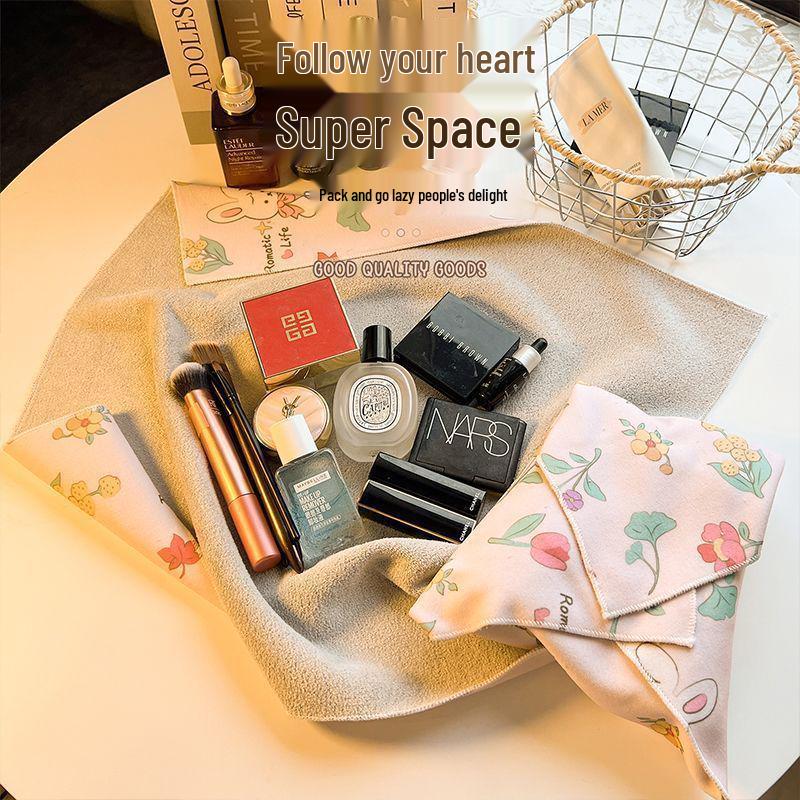 Self-Adhesive Cute Cartoon Portable Makeup and Camera Storage Bag