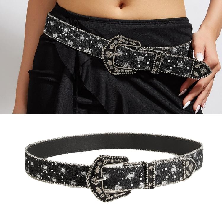 Hot Girl Sequins Waist Belt for Street Dance Jean Casual Wear Trendy Sequins