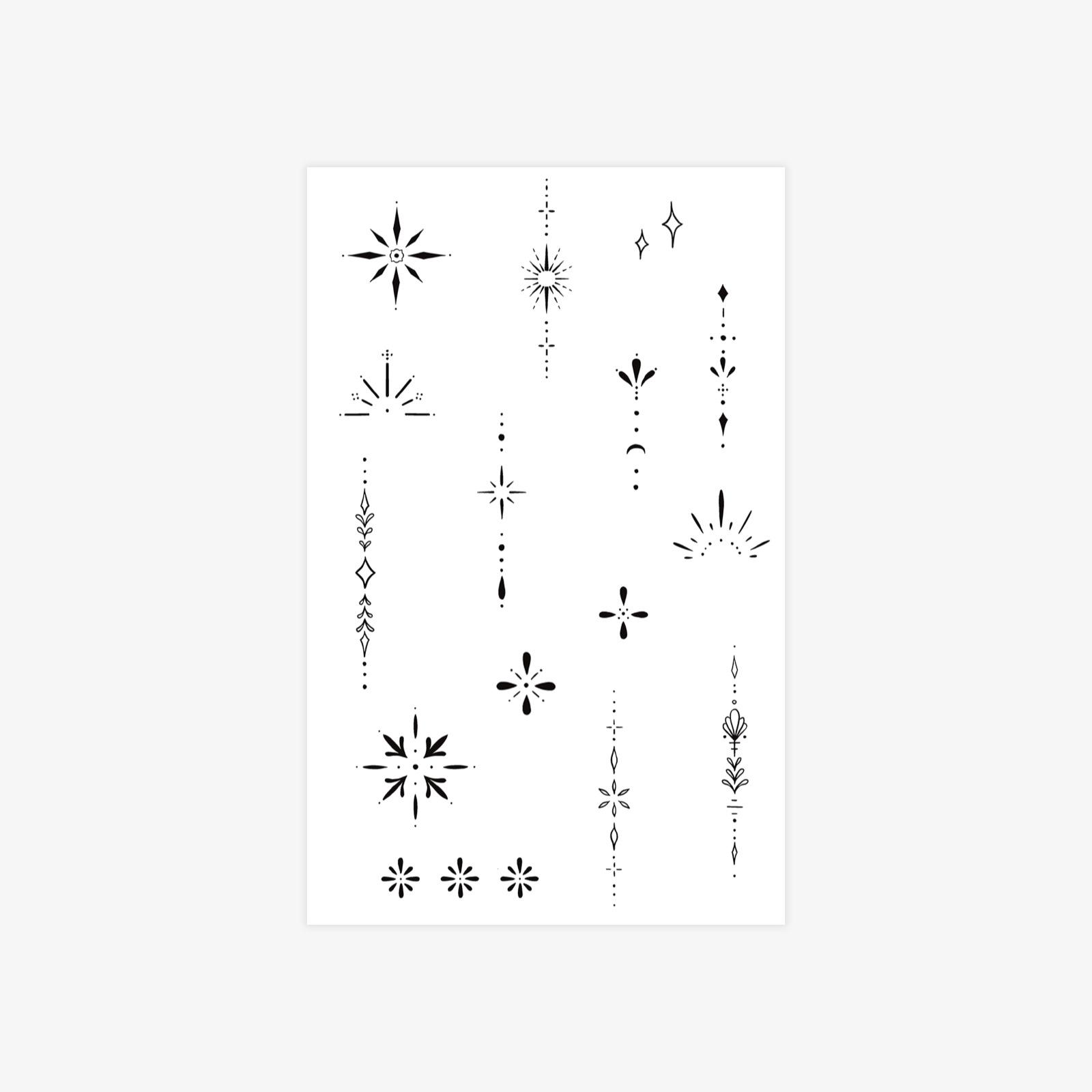 Herbal Tattoo Sticker Small Fresh Line Totem Long-Lasting Waterproof Female Tattoo Sticker 12*19