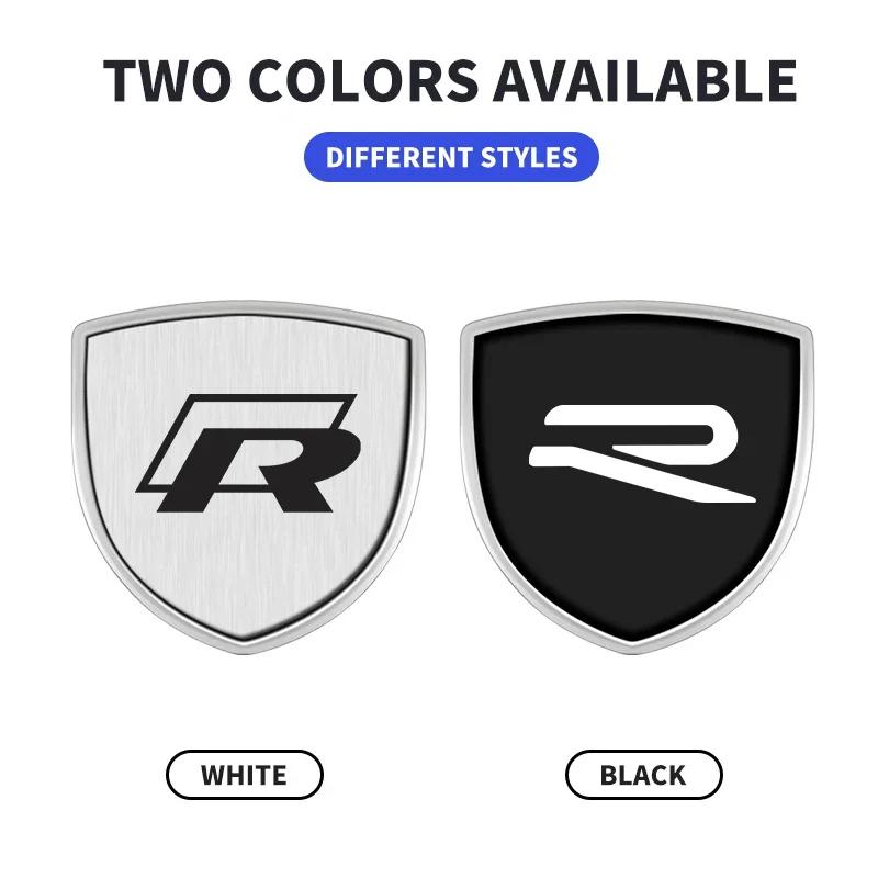 RFKNG1 1/2pcs 3D Metal Car Styling Shield Emblem Badge Stickers For VW Rline Arteon Jetta Atlas Eos Caddy GTD Sharan Transporter