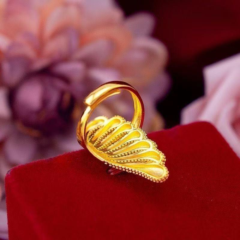 Elegant Gold Phoenix Tail Adjustable Women's Ring