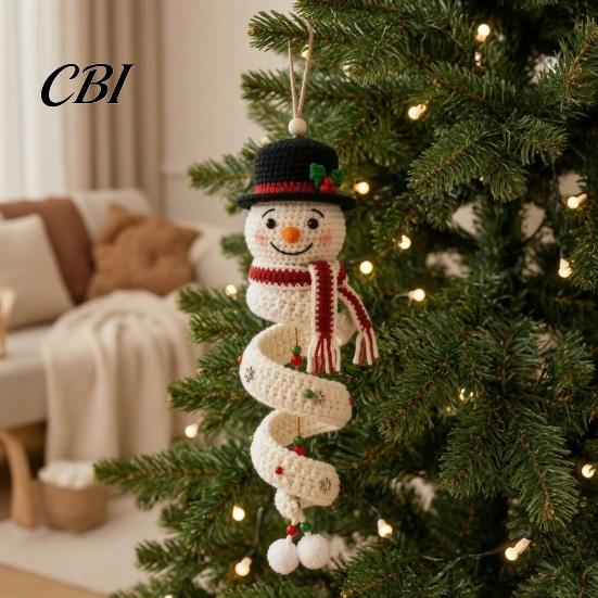 Kreative Feiertagshobbys für Frauen Weihnachts-Spiralhäkel-Set, DIY-Schneemann-Nikolaus-Bastelprojekt, Dekorative Schneeflocken-Ornament-Projekt, Handgefertigtes Aufhängen