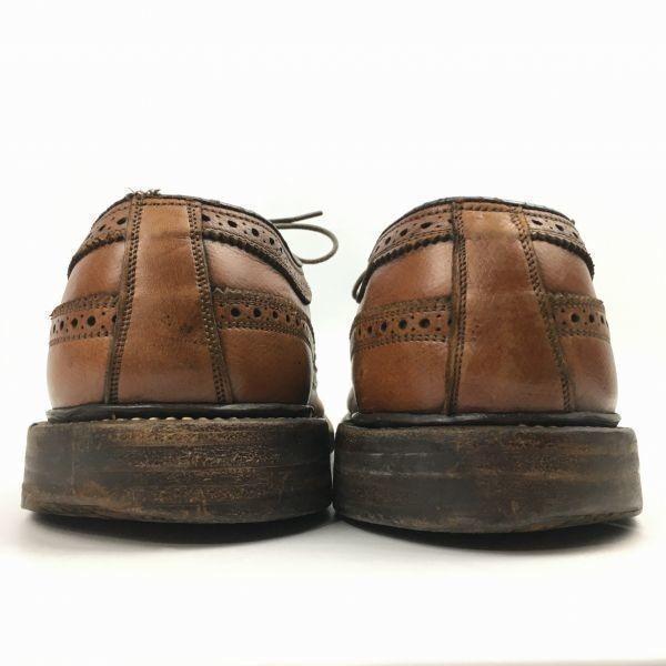 1970s Vintage FLORSHEIM Kenmoor Long Wingtip Shoes Brown size 9.5D 27.0-27.5(USED)