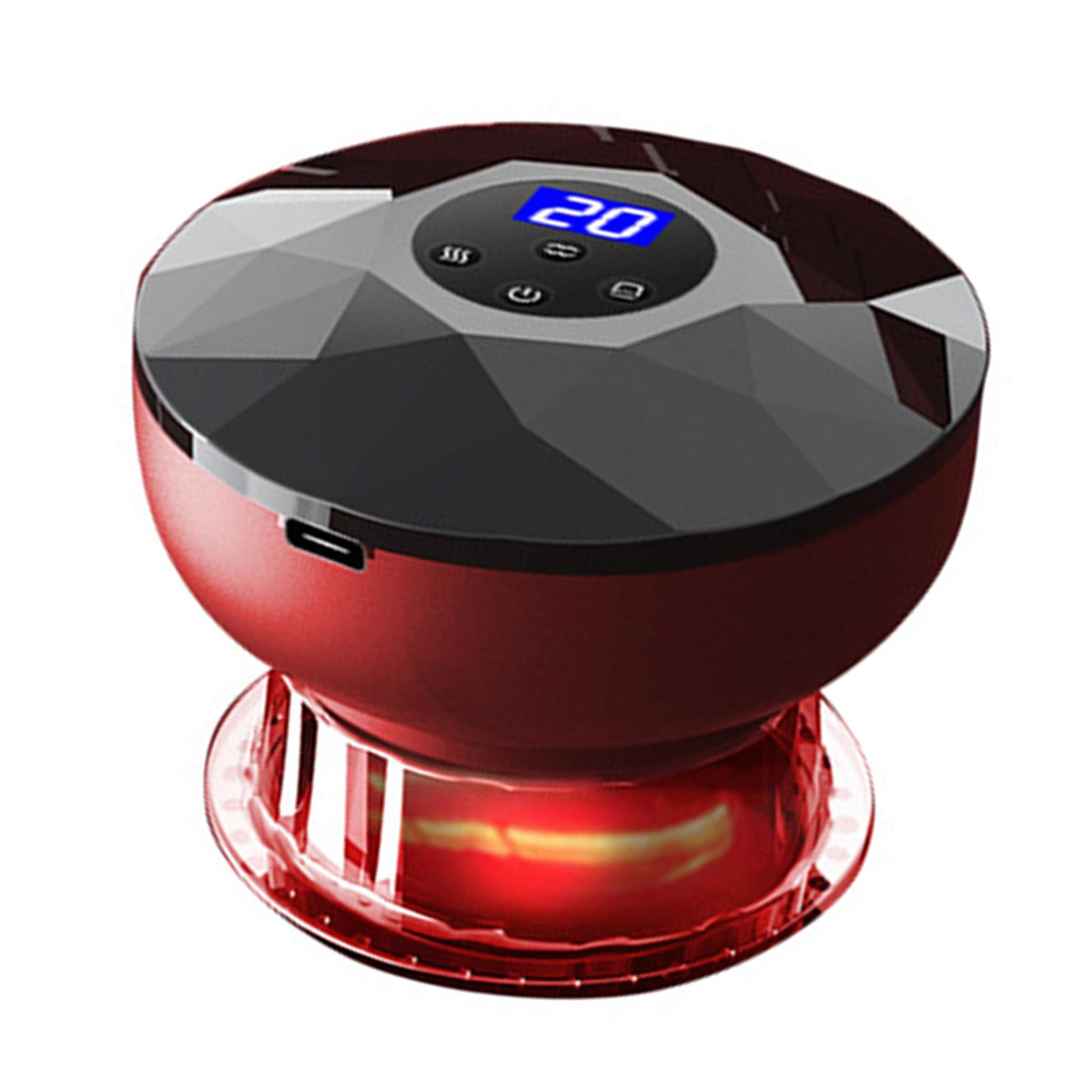 Электрические массажные банки для тела со светодиодным дисплеем, антицеллюлитный массажер для сжигания жира, похудения красный