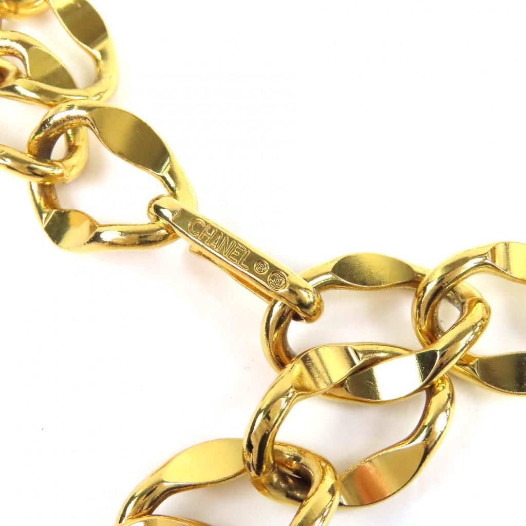 Great CHANEL belt COCO Mark Coin Motif With Logo Chain Belt gold Women Used