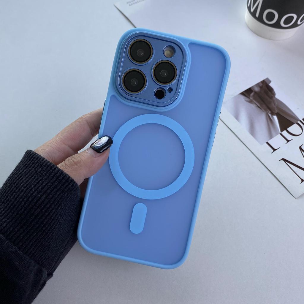 Frosted Armor Magnetic Magsafe Translunt Case For iPhone 11 12 13 14 Plus 15 16 Pro Max Wireless Charge Lens Protection Cover