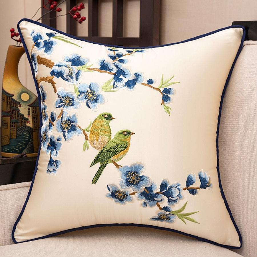 Jmg Clothing Unisex 1Pc High-End Embroidery Pillowcase 45X45cm Luxury Embroidered Geometric Elegant Throw Pillow Cover Sofa Cushion Cover