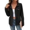 Women's Solid-Color Fashionable Casual Drawstring Waist Long-Sleeve Jacket For Fall/Winter