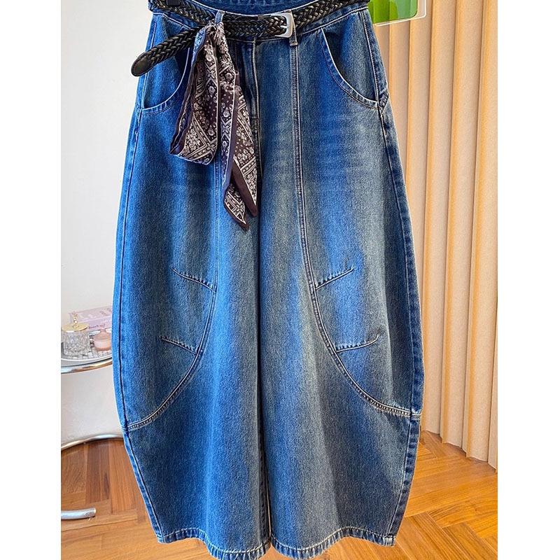 American Retro Plus Size Loose-Fit Vintage Jeans for Women – Spicy Girl Vibe, Relaxed Corridor Shape.