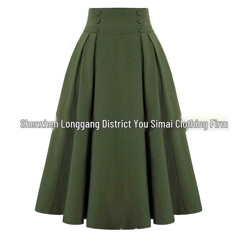 Color Block Plaid Midi Skirt - Versatile Swing Skirt for Women