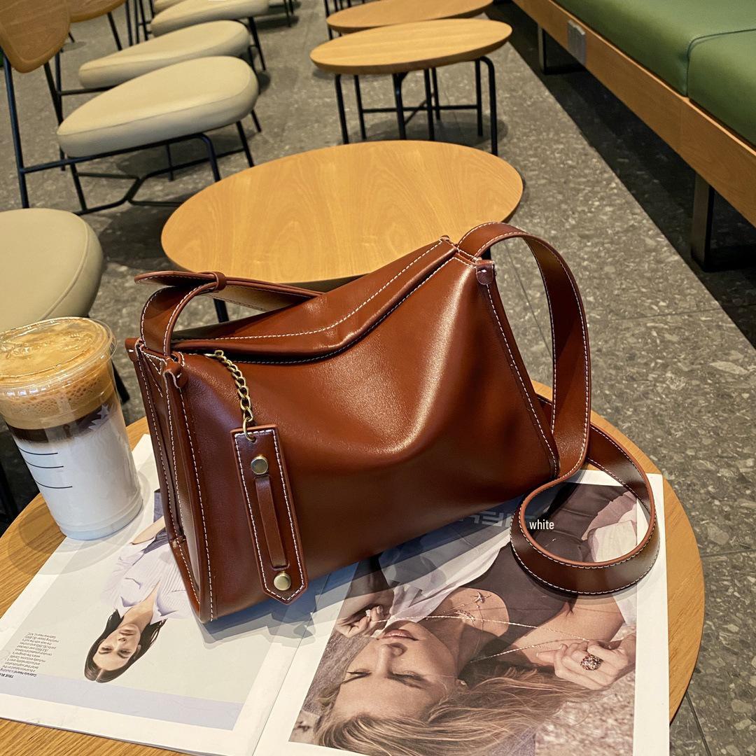 

Женская сумка через плечо Baidi из ретро-кожи - Мягкая подушка из коровьей кожи для поездок на работу светло-коричневого