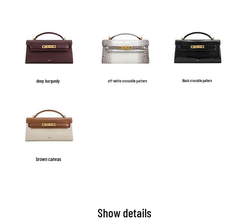 JWPEI Women's Crocodile Pattern Kelly Handbag, Crossbody or Single Shoulder Small Square Bag