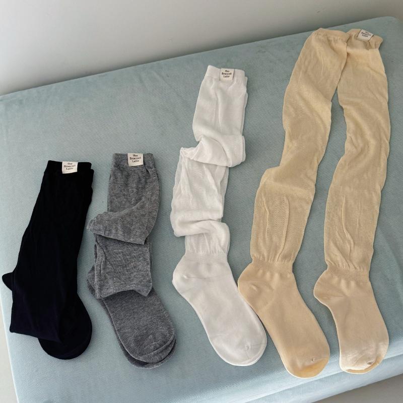 Japanese JK Knee High Socks Thigh High Stockings Korean Thigh High Socks Women Stockings Solid Color Mesh Calf Socks Stockings