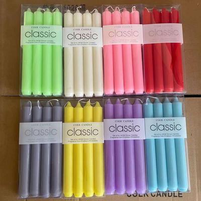 4 Pieces/box Straight Candles 2.2*25cm Color Western Restaurant European Red and White Long Candles 2 Pieces