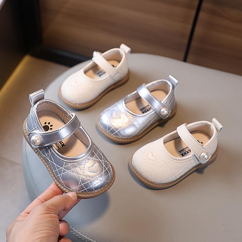Kids' Leather Bow Shoes - Soft Sole, Non-slip, Korean Style for Spring/Autumn 2026