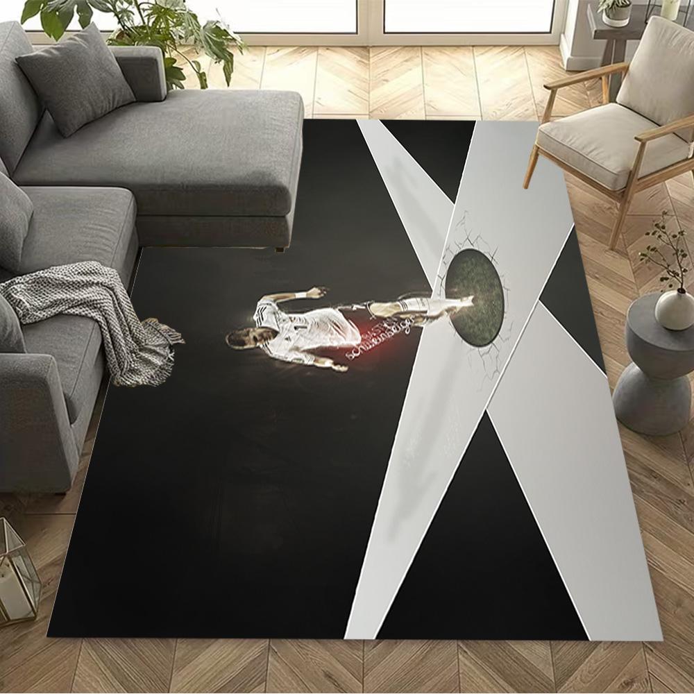 Soccer Player Action Area Rug Perfect for Balcony Hallway Playrooms Dining Room Antislip Carpet Office home decor Spiritual Gift