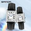 SANDA 9031/1108 Montres à Quartz de Luxe pour Couple Homme & Femme Étanche Sport Décontractée Bracelet en Cuir Résistant aux Rayures