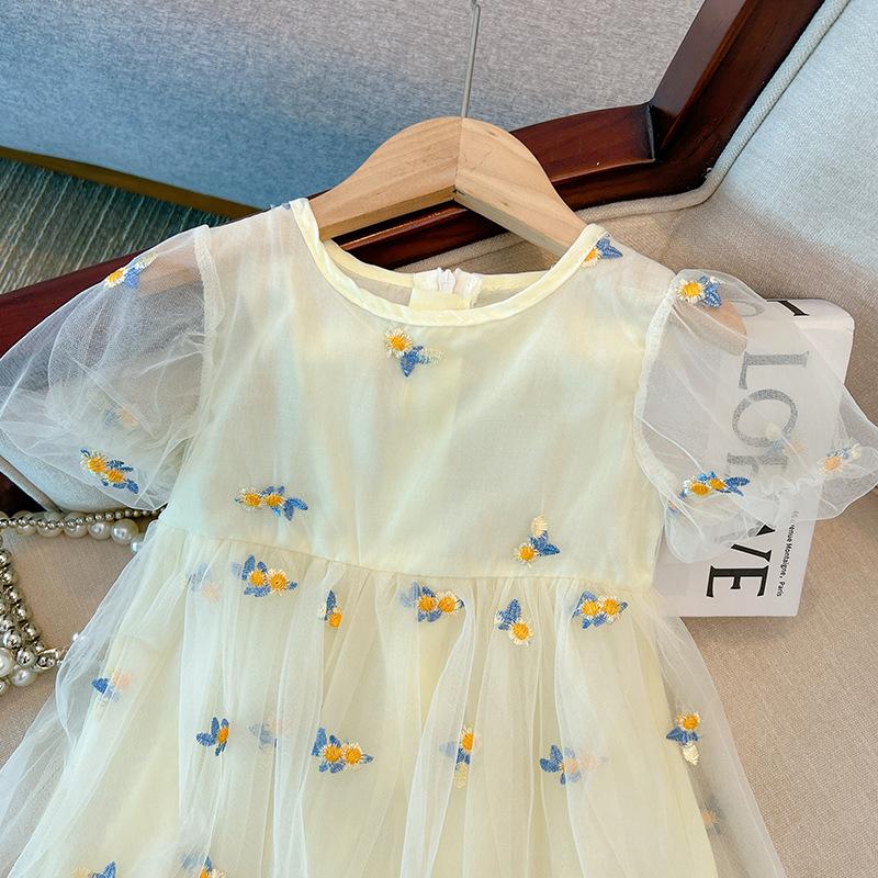 Summer Girls Thin Short Sleeve Princess Dress Super Fairy Stylish Baby Tulle Skirt Children Dress