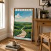 USA State Vintage Wall Art, Retro Landscape Canvas Painting, American Natural Scenery Poster Prints for Living Room Home Decor