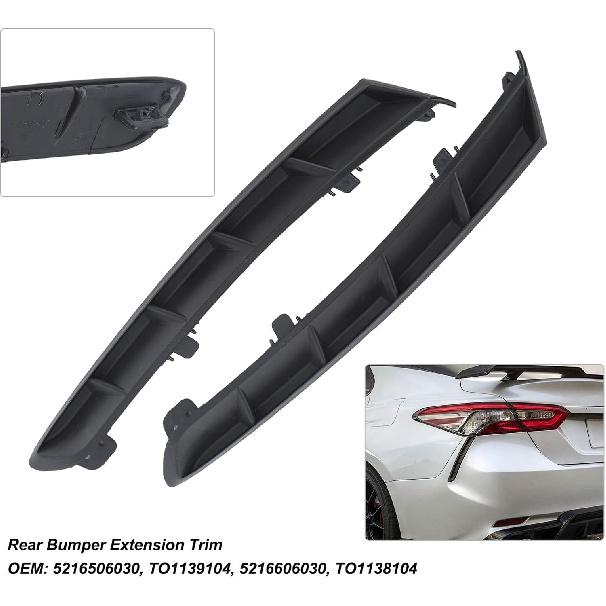 2Pcs Rear Bumper Extension Trim, Left And Right Rear Bumper Extension Trim, Extension with OE Number for 2018 To 2022