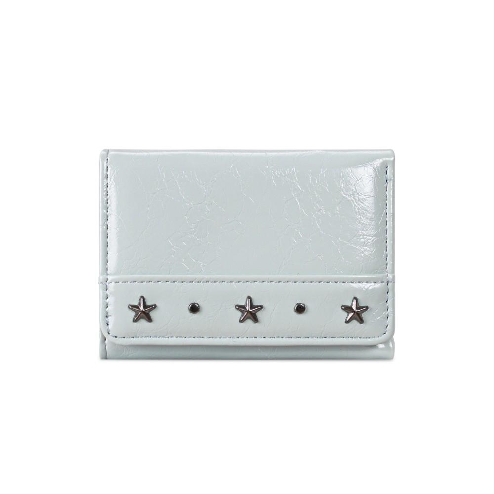 Portable Vintage Style Trifold Wallet Ultra Thin PU Leather Star Rivet Wallet Large Capacity Compact Size Cash Wallet Women