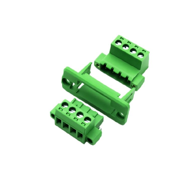 Solderless Push in Terminals with Flange Fixed Panel 5.08Mm Spacing Terminals Block Connector for Electrical Connection