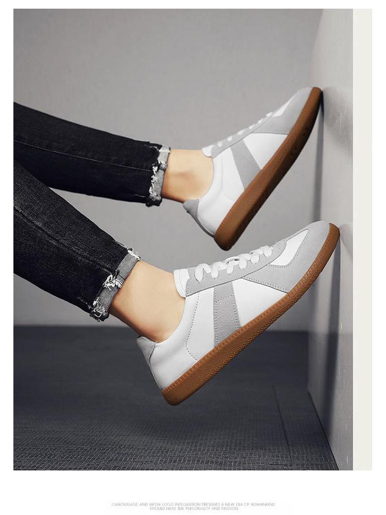 2025 Women's Retro German Trainer White Thick-Soled Casual Sneakers