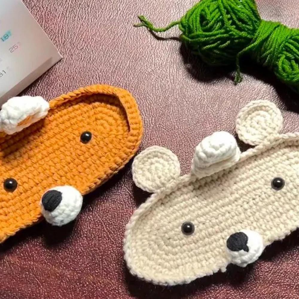 Handmade crochet Eyeglasses Holder Desktop Decoration Funny Eyeglass Tray Cartoon Cute Decorative Glasses Stand