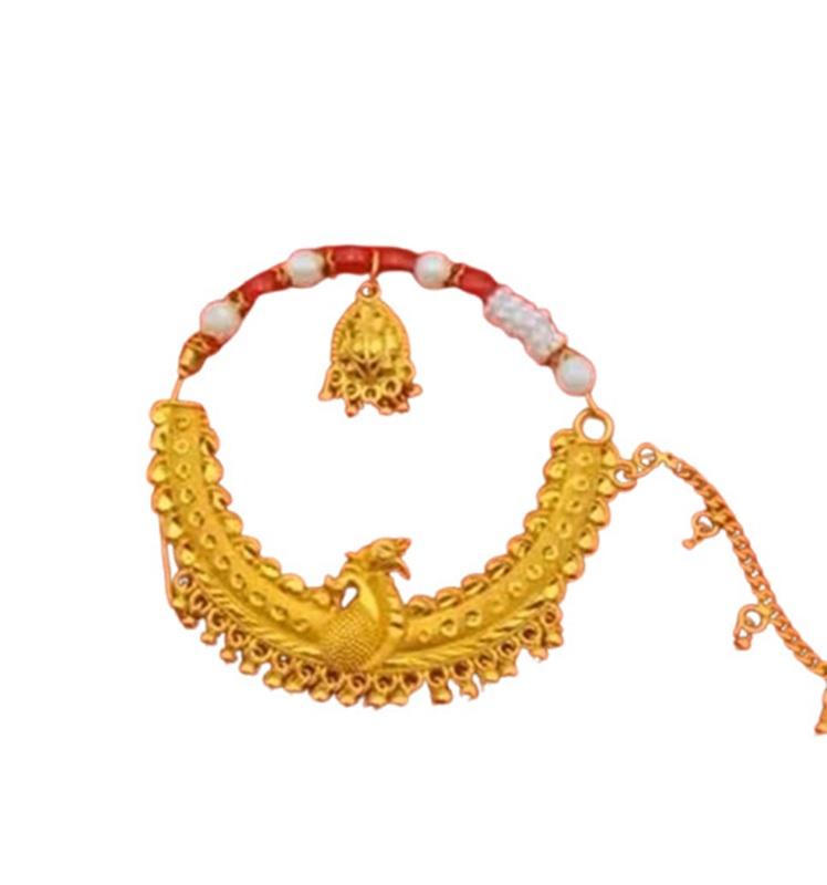 TreegoArt Beautiful Uttarakhand Pahadi Nath Design with Chain For Womens And Bride - Pack of 1