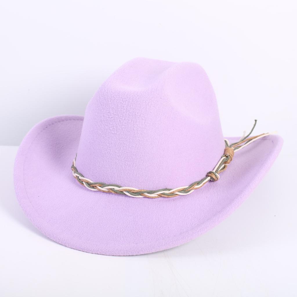 Beliebte europäische und amerikanische Mode OL-Stil einfarbiger Cowboyhut Herren und Damen High-End Zylinder Jazzhut Filzhut