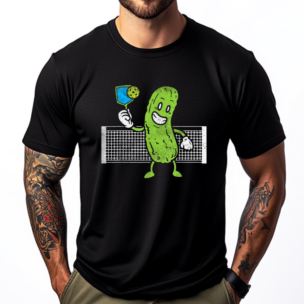 

Pickle Playing Pickleball Funny Paddleball Green And White Graphic T Shirt Comfortable Funny T Shirts Chinese Style - Men s S... 5XL різнокольоровий