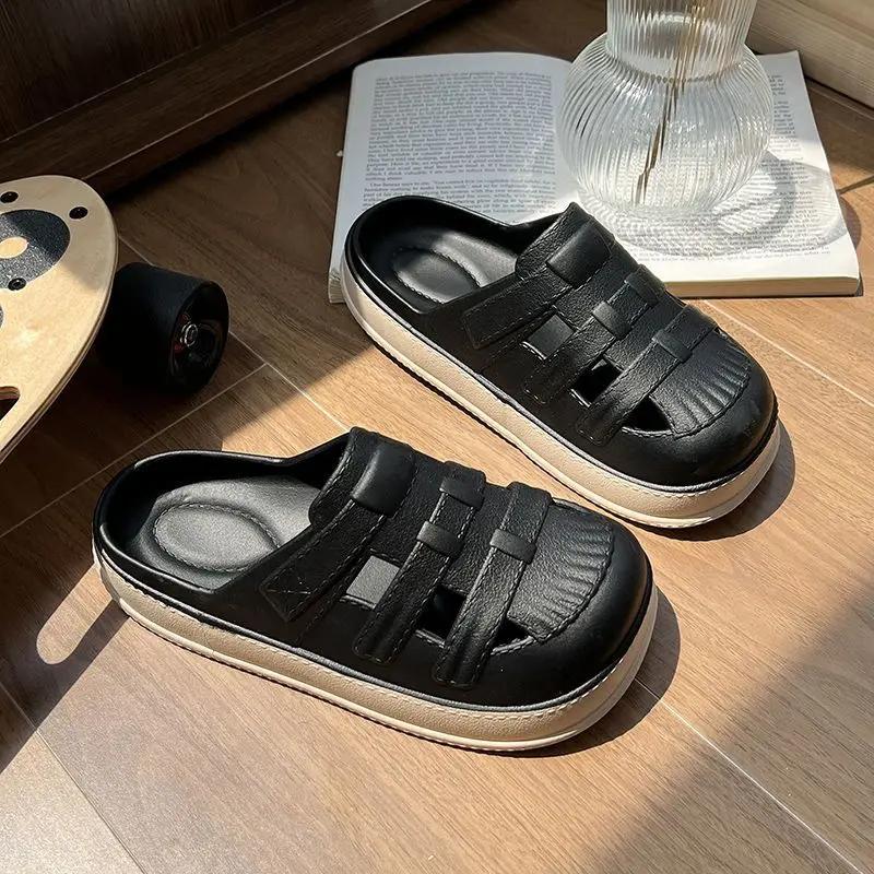 Fashion Indoor Woman Slippers Home Mules Shoes for Women Thick Outside Slides Ins Rubber Sandals Footwear New Style Pvc Trend W H Sandal